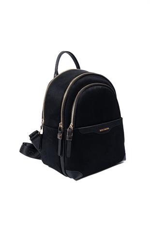 Silver & Polo SP1265 Kadın Sırt Çantası Süet Siyah