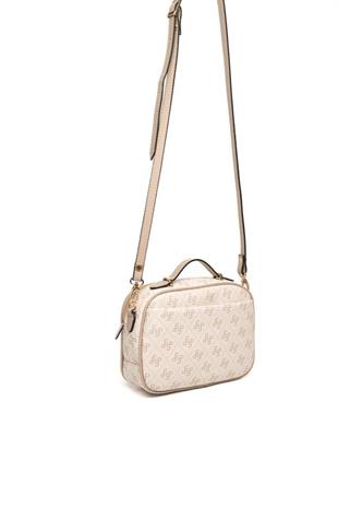 Silver Polo SP1186 Kadın Çapraz Çanta Monogram Bej-Kum