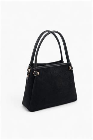 Silver & Polo SP1254 Kadın El Çantası Süet Siyah-Siyah