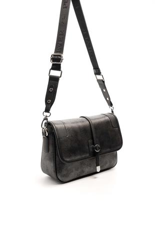 Silver & Polo SP1182 Kadın Çapraz Çanta Petek M.Gümüş-Siyah