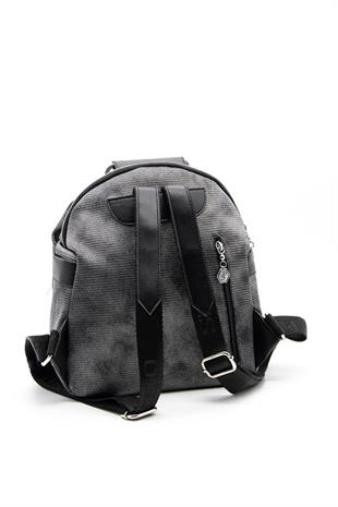 Silver & Polo SP771 Kadın Sırt Çantası Petek M.Gümüş-Siyah
