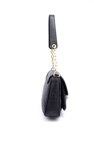 Silver & Polo SP1147 Kadın Omuz Çantası Logolu Siyah-Siyah