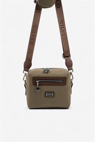 Silver & Polo SP1038 Kadın Çapraz Çanta Petek L.Haki-Kahve