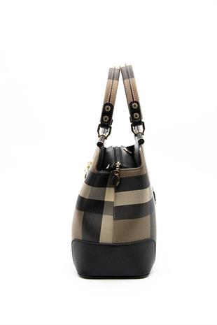 Silver & Polo SP706 Kadın El Çantası Ekose Kahve-Siyah