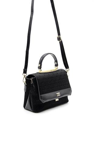 Silver & Polo SP838 Kadın Çapraz Çanta Fashion Siyah-Rugan Siyah