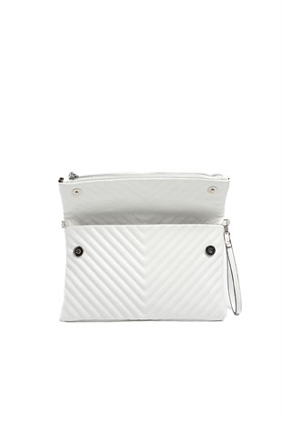 Silver & Polo SP1134 Kadın Portföy & Clutch Crash Beyaz-Beyaz