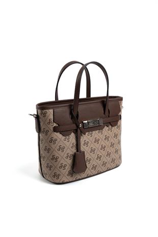 Silver & Polo Koyu Bej - Kahve SP1185 Kadın El Çantası
