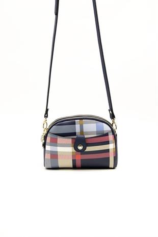 Silver & Polo SP1144 Kadın Çapraz Çanta Ekose Lacivert