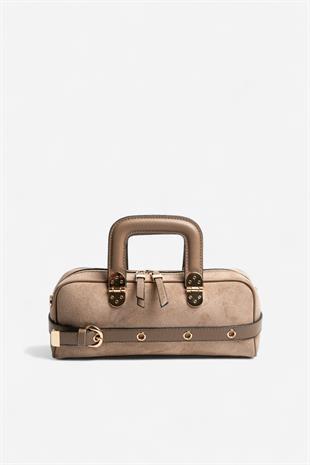 Silver & Polo SP1258 Kadın El Çantası Süet Vizon