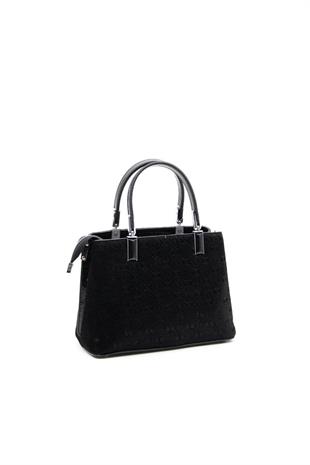 Silver & Polo SP987 Kadın El Çantası Fashion Siyah-Rugan Siyah