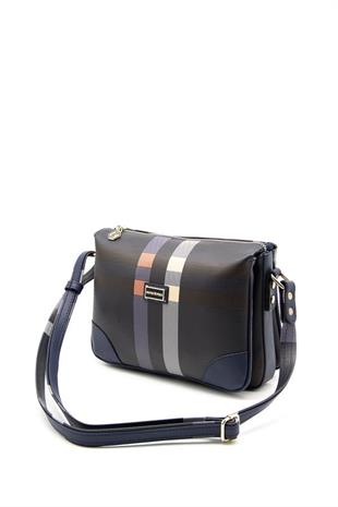 Silver & Polo SP784 Kadın Çapraz Çanta Ekose Lacivert