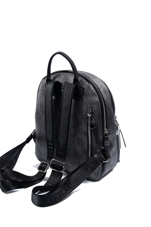 Silver & Polo SP1265 Kadın Sırt Çantası Petek M.Gümüş-Siyah