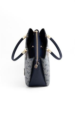 Silver & Polo SP1000 Kadın El Çantası Monogram Gri-Lacivert