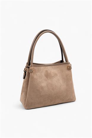 Silver & Polo SP1254 Kadın El Çantası Süet Vizon-Vizon