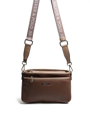 Silver & Polo SP1184 Kadın Çapraz Çanta Petek Kahve-Vizon