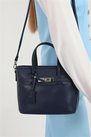 Silver & Polo SP1185 Kadın El Çantası Düz Lacivert-Lacivert