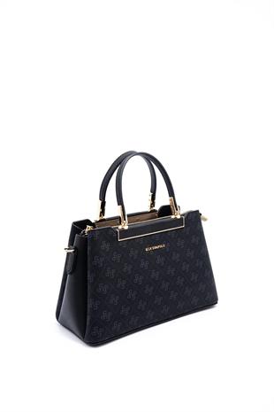 Silver & Polo SP913 Kadın El Çantası Monogram Siyah