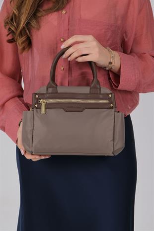 1219 Kadın El Çantası  Kum-Kahve