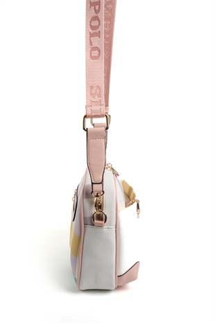 Silver & Polo SP1094 Kadın Çapraz Çanta Ekose Lila-Pembe