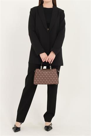 Silver & Polo SP913 Kadın El Çantası Monogram Kahve