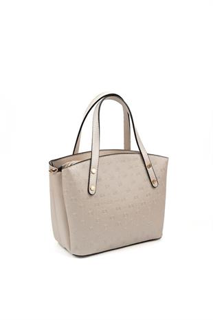 Silver & Polo SP1021 Kadın El Çantası Logolu Bej-S.Bej