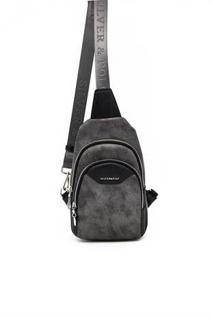 Silver & Polo SP959 Kadın Vücut Çantası Petek M.Gümüş-Siyah