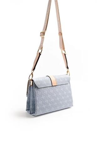 Silver & Polo SP1009 Kadın Çapraz Çanta Monogram Mavi-Ten