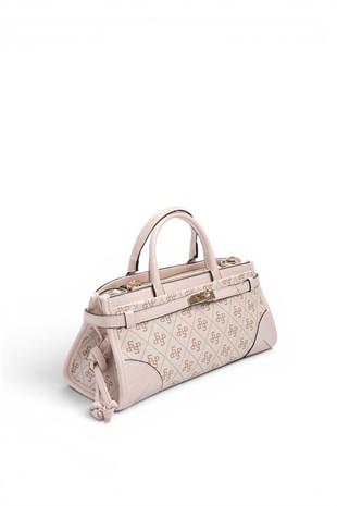 Silver Polo Pembe - Pudra Monogram Kadın El Çantası SP1260