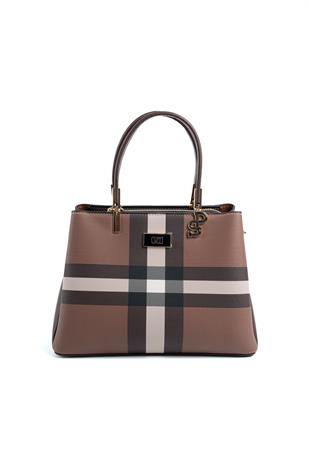 Silver & Polo Koyu Bej - Kahve SP1098 Kadın El Çantası