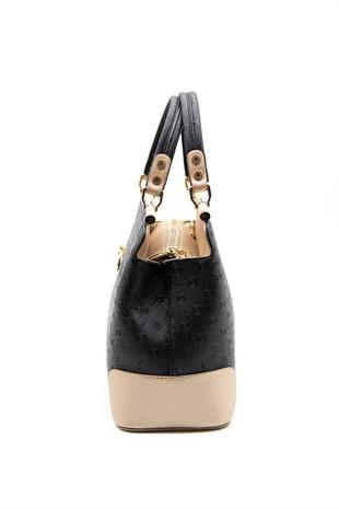 Silver & Polo SP706 Kadın El Çantası Logolu Siyah-S.Nut