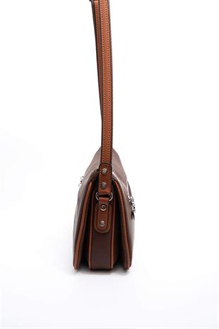 Silver & Polo SP818 Kadın Çapraz Çanta Petek Kahve-Taba