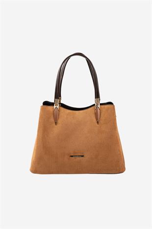 Silver & Polo SP1205 Kadın El Çantası Süet Taba-Kahve