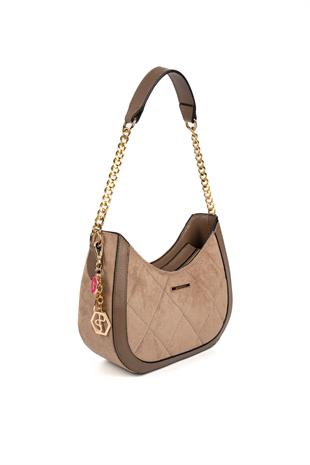 Silver & Polo SP1168 Kadın Omuz Çantası Süet Vizon-Vizon
