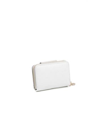Silver & Polo SP935 Kadın Cüzdan & Kartlık Logolu Beyaz-A.Gri