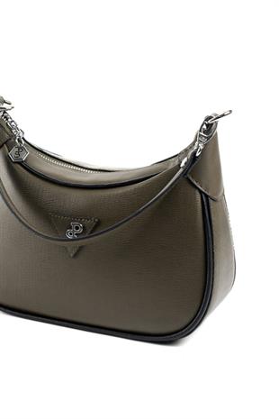 Silver & Polo Haki - Siyah SP1180 Kadın Omuz Çantası