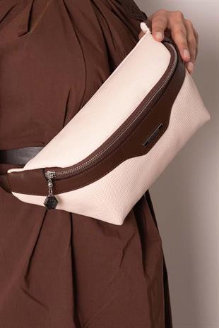 Silver & Polo SP1192 Kadın Bel Çantası Petek Bej-Kahve