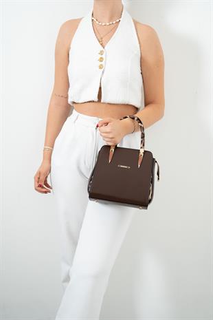 Silver & Polo Leopar Kahve SP1136 Kadın El Çantası