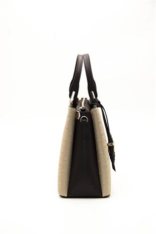 Silver & Polo SP969 Kadın El Çantası Logolu Nut-Kahve