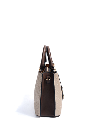 Silver & Polo SP1272 Kadın El Çantası Logolu Nut-Kahve