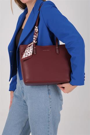Silver Polo SP1238 Kadın Omuz Çantası Cilt Bordo-Bordo