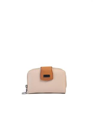 Silver & Polo SP874 Kadın Cüzdan & Kartlık Düz Bej-A.Taba