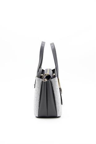 Silver & Polo SP1021 Kadın El Çantası Logolu A.Gümüş-Antrasit