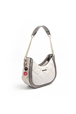 Silver & Polo SP1168 Kadın Omuz Çantası Logolu A.Gümüş-Platin