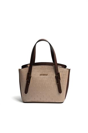 Silver & Polo SP1021 Kadın El Çantası Logolu Nut-Kahve