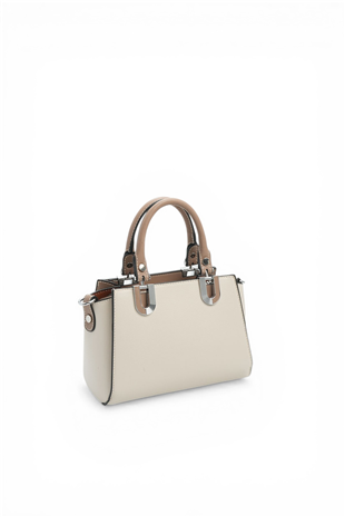 Silver & Polo SP1281 Kadın El Çantası Düz Bej-Latte