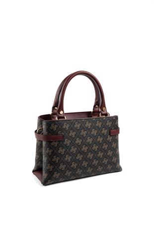 Silver & Polo Kahve Sarı - Bordo SP1149 El Çantası