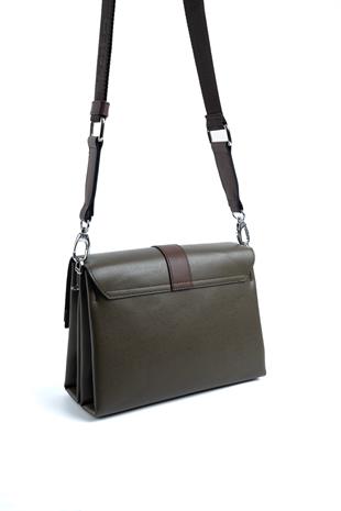 Silver & Polo Haki - Kahve SP1009 Kadın Çapraz Çanta