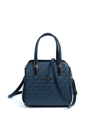 Silver & Polo SP1136 Kadın El Çantası Logolu Lacivert