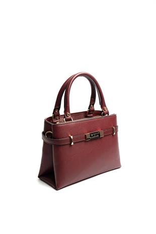 Silver & Polo SP1149 Kadın El Çantası Düz Bordo-Bordo