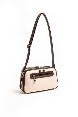 Silver & Polo Bej - Kahve SP899 Kadın Çapraz Çanta